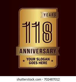 118 years anniversary design template. Vector and illustration.