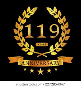 Ilustración del logotipo del 119 aniversario. adecuado para usted