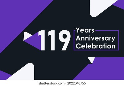 119 years anniversary celebration modern banner template design