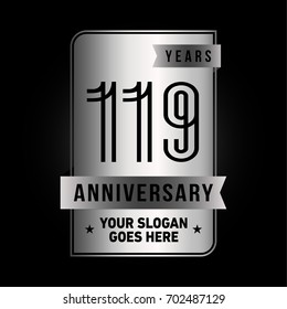 119 years anniversary design template. Vector and illustration.