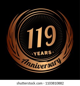 119 years anniversary. Anniversary logo design. 119 years logo.