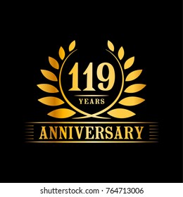 119 years anniversary logo template.