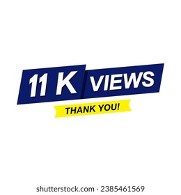 11k Vistas gracias , ilustración de diseño de plantillas vectoriales