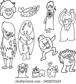 11monsters, themes Standing in front of the board  background, illustration