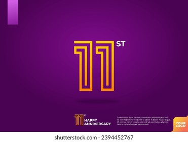 11st anniversary logotype with dark purple background