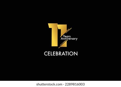 11th, 11 years, 11 year anniversary gold color on black background abstract style logotype. anniversary with gold color isolated on black background, vector design for celebration vector