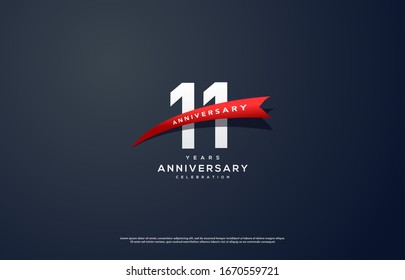 11th anniversary background with illustrations of white colored figures and the inscriptions below.