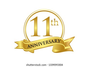 11th Anniversary Celebration Logo Vector
