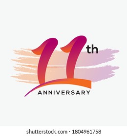 11th anniversary colorful logo vector