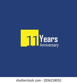 11th anniversary event party. Vector illustration. numbers template for Celebrating.