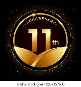 11th Anniversary Golden Anniversary Template Design Stock Vector ...