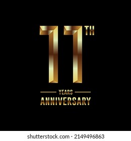 11th Anniversary logotype. Anniversary celebration template design with golden ring for booklet, leaflet, magazine, brochure poster, banner, web, invitation or greeting card. Vector illustrations.