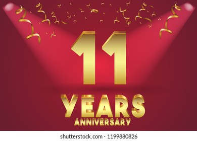 11th Anniversary numbers. background for anniversary
