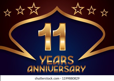 11th Anniversary numbers. background for anniversary