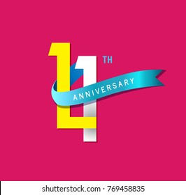 11th Anniversary simple emblems, template design for web, game ,Creative poster, booklet, leaflet, flyer, magazine, invitation card