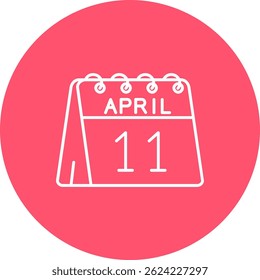 11th of April Line vector Icon Design