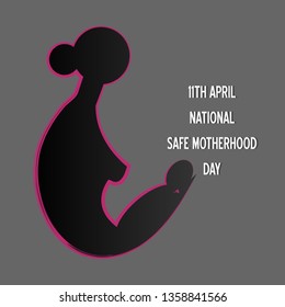 11th April National Safe Motherhood day illustration vector image