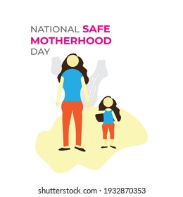 11th april national safe motherhood day vector illustration vector template. national motherhood day icon,logo,illustration, tshirt design.Happy Mother with daughter and son. Mother's day card. Vector