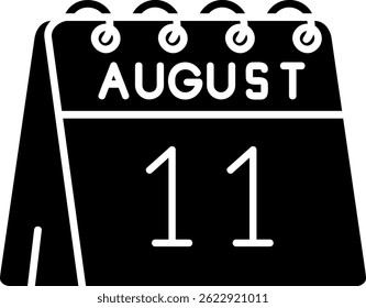 11 de Agosto Línea Vector Icon Design