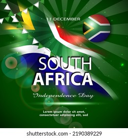 11th December Of Independence Day Of South Africa. Banner And Poster Template Design.