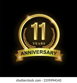 11th Golden Anniversary Logo 11 Years Stock Vector (Royalty Free ...