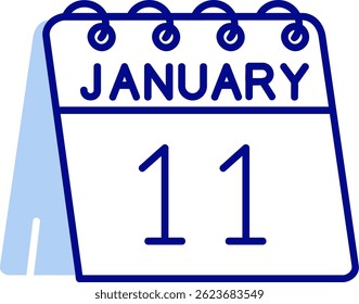 11th of January Line vector Icon Design