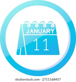 11 de enero Línea Vector Icon Design