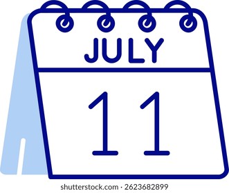 11 de julio Línea Vector Icon Design