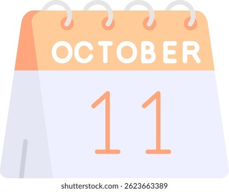 11. Oktober Line Vektor Icon Design