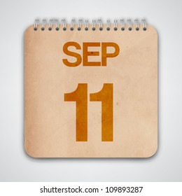 11th September on Old Notebook Vector
