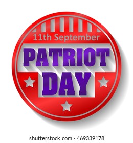 11th September Patriot day colorful round emblem  with shadow
