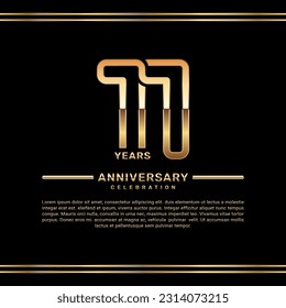 11th year anniversary celebration logo design with gold number, vector template illustration