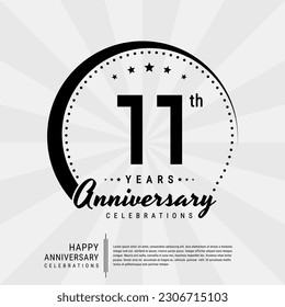 11th year anniversary design template. vector template illustration