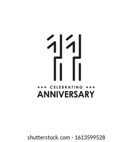 11th year anniversary logo design vector illustration template