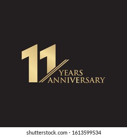 11th year anniversary logo design vector illustration template