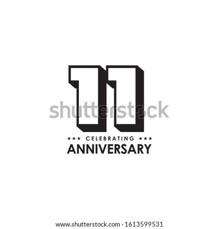 11th year anniversary logo design vector illustration template