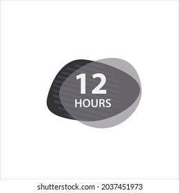 12, 24 and 48 Hour Delivery Shipping Flat Vector Icon Set. eps10