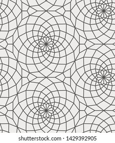 12 or 6 Fold Islamic Geometric Pattern Seamless Repeat Vector Pattern Swatch.  Triangle and Polygon Line Pattern.  Brown and Cream.  Arab, Muslim, Ramadan, Moroccan.