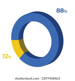 12 88 3d 3d ejemplo de gráfico circular de donut eps vector 