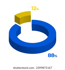 12 88 3d donut pie chart illustration eps vector 