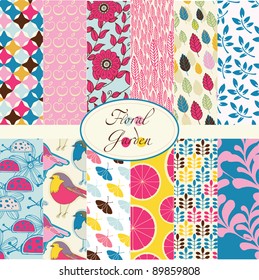 12 abstract floral backgrounds