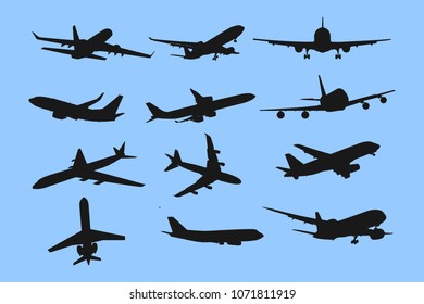 12 Airplane Silhouette