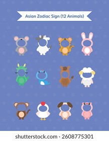 12 Animals Asian Zodiac Sign No Face Photo Frame