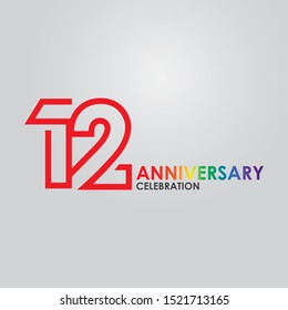 12 anniversary vector concept template design
