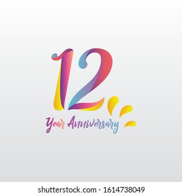 12 anniversary vector concept template design