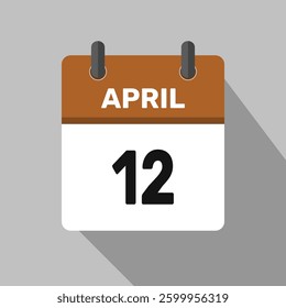 12 april calendar icon vector month date number illustration design