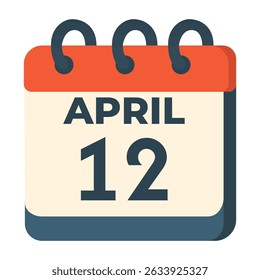 12 april calendar vector on white background
Vector calendar with date