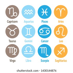 12 astrological signs. Vector zodiac icons set II.