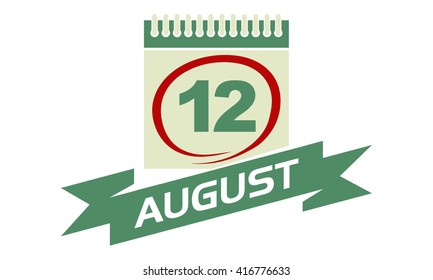 12 August Calendar with Ribbon