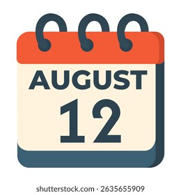 12 august calendar vector on white background
Vector calendar with date